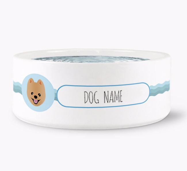 Personalised Wave Water Bowl for {dogsName}